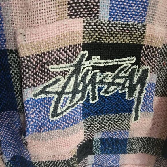 Vintage Stussy Drug Rug Poncho Woven Pullover SZ L Womens - Picture 2 of 8